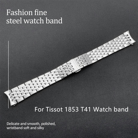 Bracelets de montre en métal acier inoxydable, accessoires de haute qualité pour Tissot 1853 T41, 19mm ► Photo 1/6
