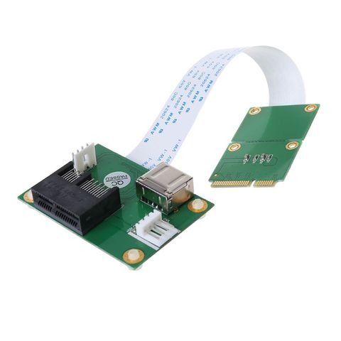 Mini PCIE à PCI-E Express X1 + USB Riser carte avec câble FFC prise haute vitesse bricolage 90 degrés fente adaptateur plaque carte originale ► Photo 1/6