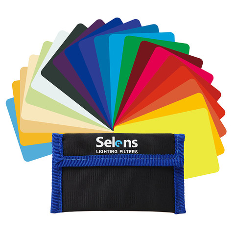 20 pièces Selens caméra Flash Gels Correction de couleur transparente Kit de filtre d'éclairage d'équilibre pour accessoires de caméra de Studio Photo ► Photo 1/6