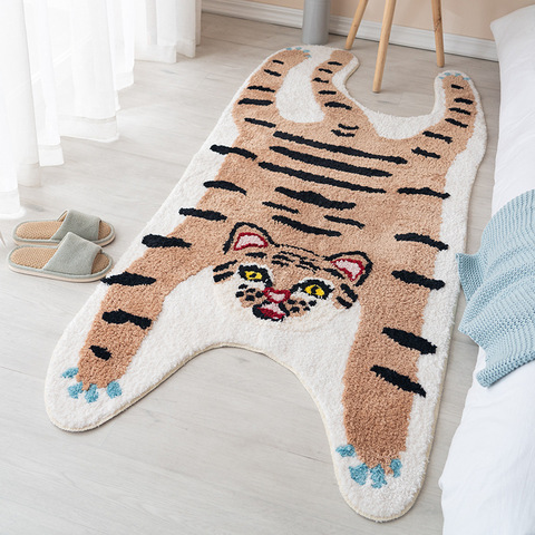 Tapis de tigre pour salon mignon dessin animé chambre tapis anti-dérapant chevet enfants chambre tapis de sol absorbant l'eau tapis de bain décor à la maison ► Photo 1/6