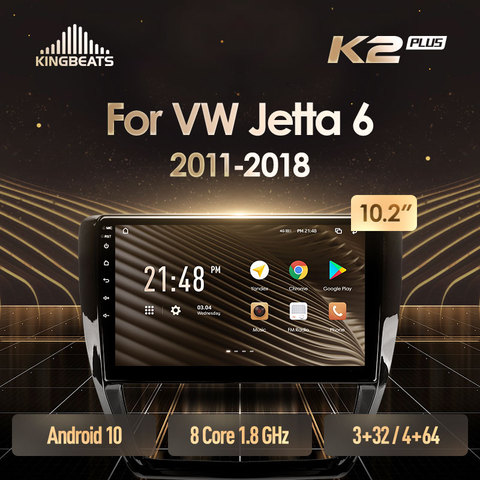 KingBeats Android 10 octa-core tête unité HU 4G en tableau de bord autoradio multimédia lecteur vidéo Navigation GPS pour Volkswagen Jetta 6 2011 - 2022 pas de dvd 2 din Double Din Android autoradio 2din ► Photo 1/6