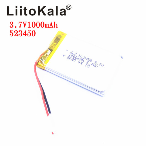 XSL 3.7V 523450 1000mAh polymère Lithium batterie Rechargeable Li-ion batterie pour téléphone intelligent DVD MP3 MP4 lampe à Led ► Photo 1/2