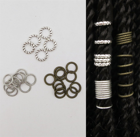 Tubes en alliage pour accessoires de cheveux, grands anneaux viking différents, 3 styles, dreadlock, 10 à 30 pièces ► Photo 1/6