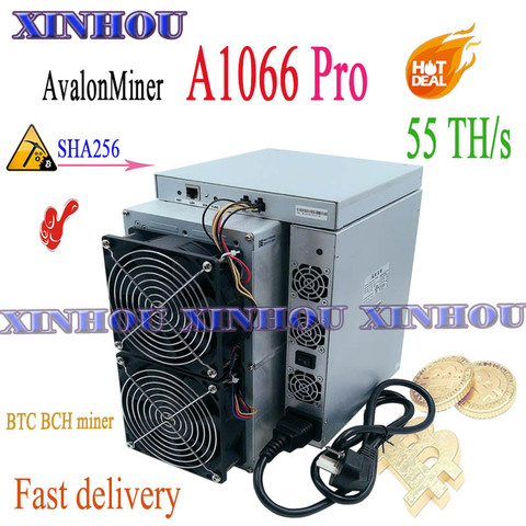 Mineur Asic Avalon A1066Pro 55Th/s sha256 BTC BCH mineur plus économique qu'antminer S17 + S17e T17 + T17e T2T T3 M20S M21S M30S ► Photo 1/6