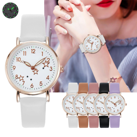 Montre à Quartz pour femmes, Simple, classique, à la mode, petit cadran, bracelet en cuir, cadeau, nouvelle collection 2022 ► Photo 1/6