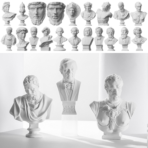 Style nordique décor à la maison dessin pratique artisanat célèbre Sculpture plâtre buste Statue Miniature grecque Figurine gypse Portraits ► Photo 1/6