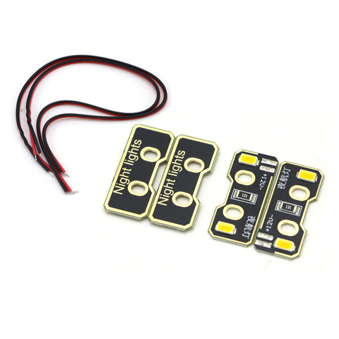 Lumière de Navigation nocturne LED 12V, 4 pièces, support lumineux haute puissance, panneau avec câble pour Drone FPV Quadcopter F330 F450 F550 RC ► Photo 1/5