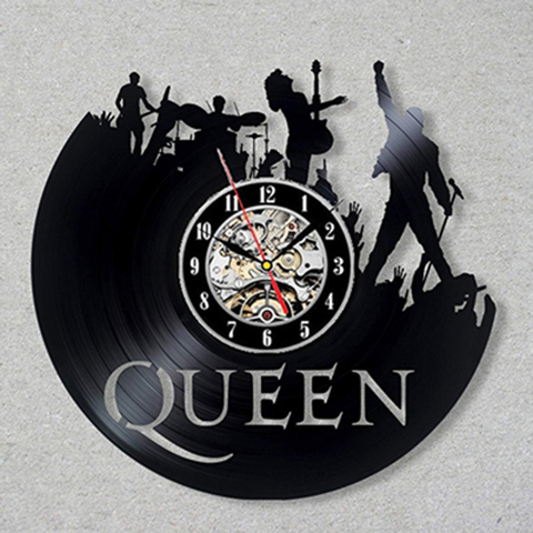 Horloge murale en vinyle pour groupe de Rock Queen, Design moderne, thème de musique, classique, enregistrement, décoration de maison, cadeaux pour musiciens ► Photo 1/6