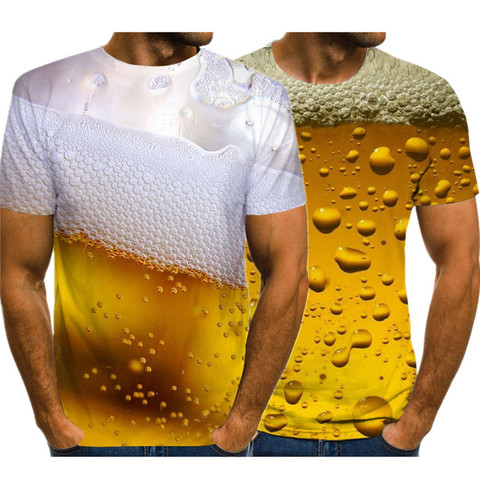 Bière 3D imprimé T-shirt hommes drôle nouveauté T-shirt o-cou à manches courtes hauts 2022 été unisexe mode rue tenue vêtements ► Photo 1/1