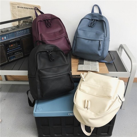 Nouveau femmes mode sac à dos sac pour ordinateur portable en cuir PU voyage sacs à dos collège étudiant livre sacs d'école pour adolescentes 2022 ► Photo 1/6