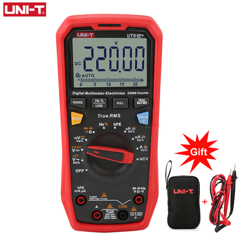 Multimètre numérique professionnel portatif, UNI-T, UT61B, UT61E, UT61D, True RMS, Auto Range, 6000 points, DC AC 1000V ► Photo 1/6