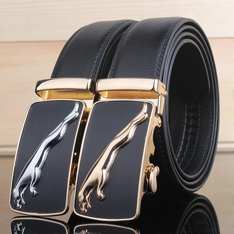 Ceinture de pantalon d'affaires en cuir de vache pour Homme, marque de mode, avec boucle automatique ► Photo 1/5