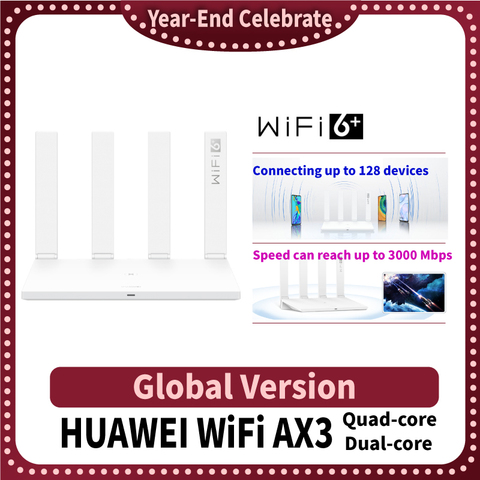 Version globale Huawei WiFi AX3 Pro Quad Core WiFi 6 + 3000Mbps HUAWEI WIFI AX3 routeur double cœur routeur maison Version russe ► Photo 1/6