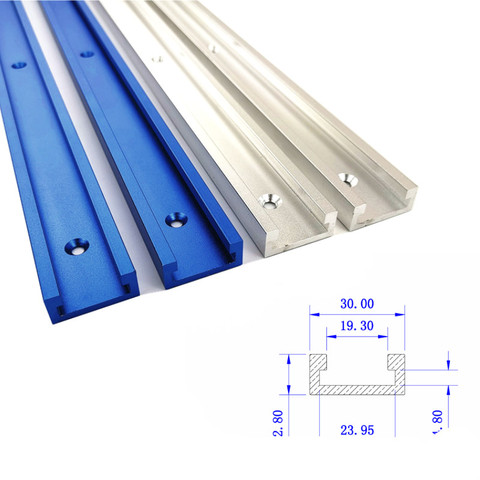 300-800mm alliage d'aluminium t-track travail du bois t-slot voie à onglets jauge à onglets fente pour outils d'établi à bois ► Photo 1/6