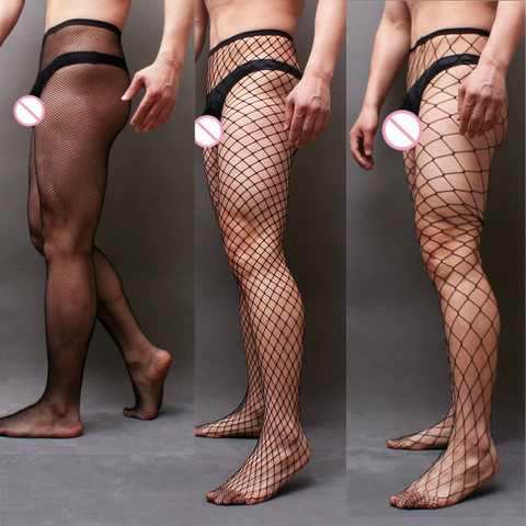 Collants Sexy en résille pour hommes, bas pour adultes, exotique, Gay Sissy, Club, fête, vêtements Sexy, couleur noire, nouvelle collection ► Photo 1/5