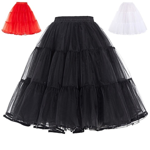 Jupon bouffant en Organza pour femmes, grande taille, rétro, Vintage, robe, sous-vêtements, cerceaux, danse Crinoline, blanc, été ► Photo 1/6