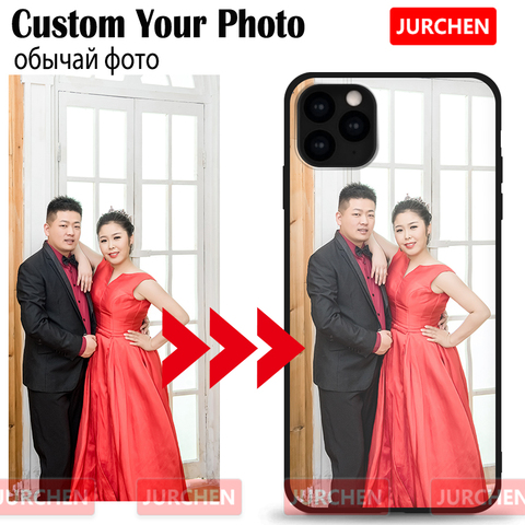 JURCHEN étui de téléphone personnalisé pour iPhone 12 Mini 11 Pro Max SE 2022 8 7 6 5 Plus étui personnalisé pour iPhone X XR XS Max couverture Photo ► Photo 1/6