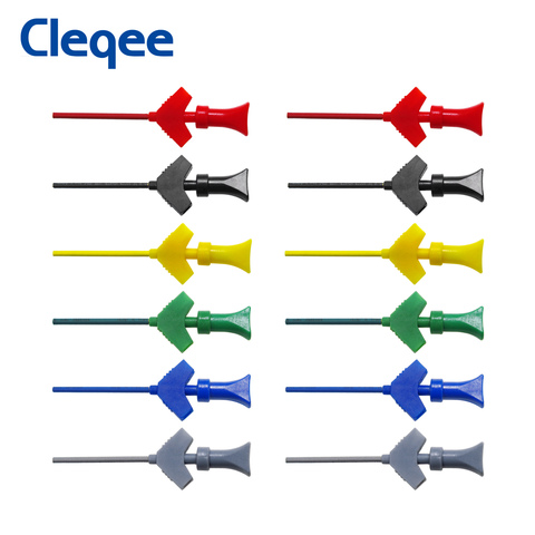 Cleqee SMD IC crochet d'essai mini analyseur de logique pince à ressort interne sondes clips cavalier connecter Dupont accessoire de plomb de Test ► Photo 1/6