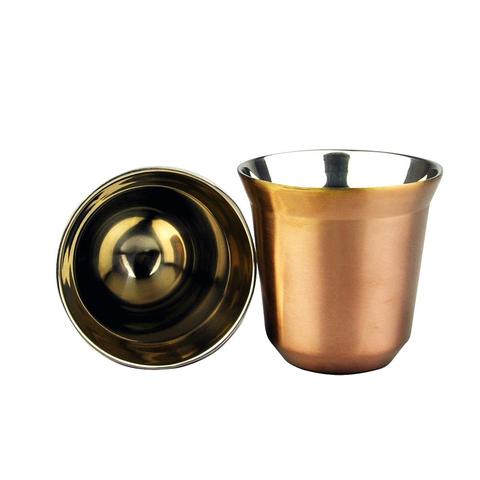 80ml Double paroi en acier inoxydable expresso tasse isolation Nespresso Pixie tasse à café Capsule forme mignon Thermo tasse tasses à café ► Photo 1/6