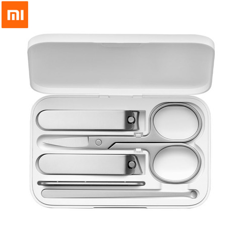 Xiaomi Mijia – ensemble de coupe-ongles en acier inoxydable, 5 pièces, soins de pédicure, cure-oreilles, lime à ongles, outils de beauté professionnels ► Photo 1/6