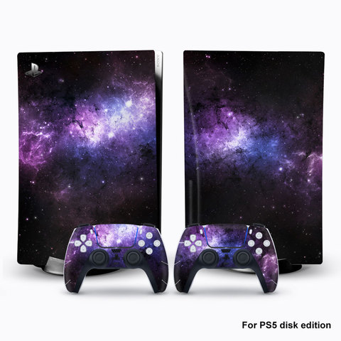 Pour PS5 Console disque édition fibre de carbone peau décalcomanie couverture pour PlayStation 5 Console Glaxy autocollant pour PS5 accessoires ► Photo 1/1