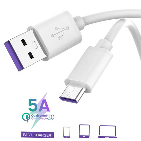 Câble USB 5A Type C pour recharge rapide, cordon de chargeur compatible avec Huawei P30 P20 Mate 20 Pro Lite Samsung A70 A50 S10 Oneplus 7 pro 6t ► Photo 1/6