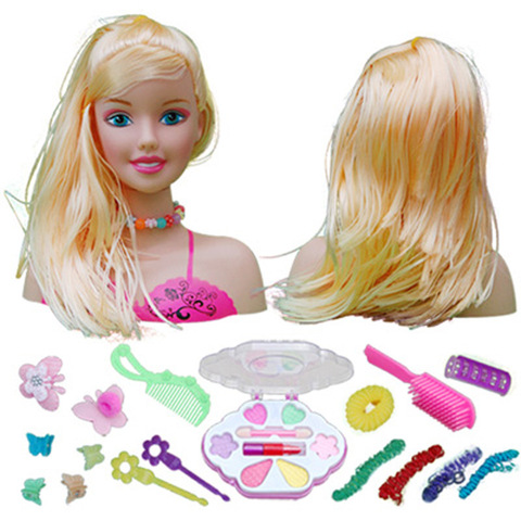 Enfants poupées demi corps maquillage peigne cheveux jouet poupée semblant jouer princesse ensemble jouer jouets filles maquillage formation fille idéal cadeaux ► Photo 1/6