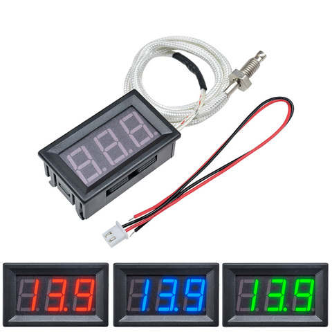 Thermomètre avec affichage numérique à LED Tube degrés DC 12V, testeur de température type K B310 M6-thermographe de 30 à 800 degrés ► Photo 1/6