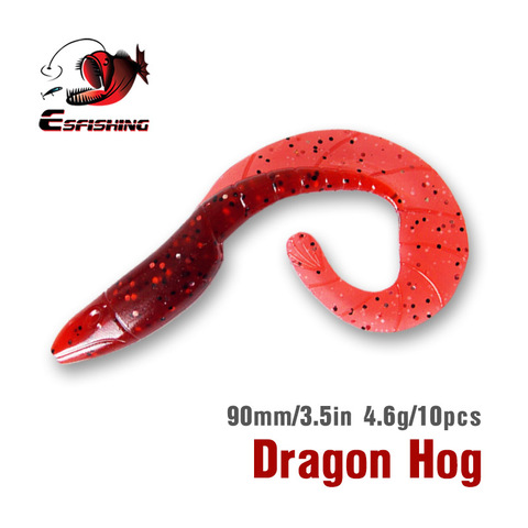 Espeche pêche leurre souple Silicone Dragon porc 9cm 10 pièces 4.6g Grub leurre comestible manivelle Wobbler pêche brochets gabarits leurre ► Photo 1/6