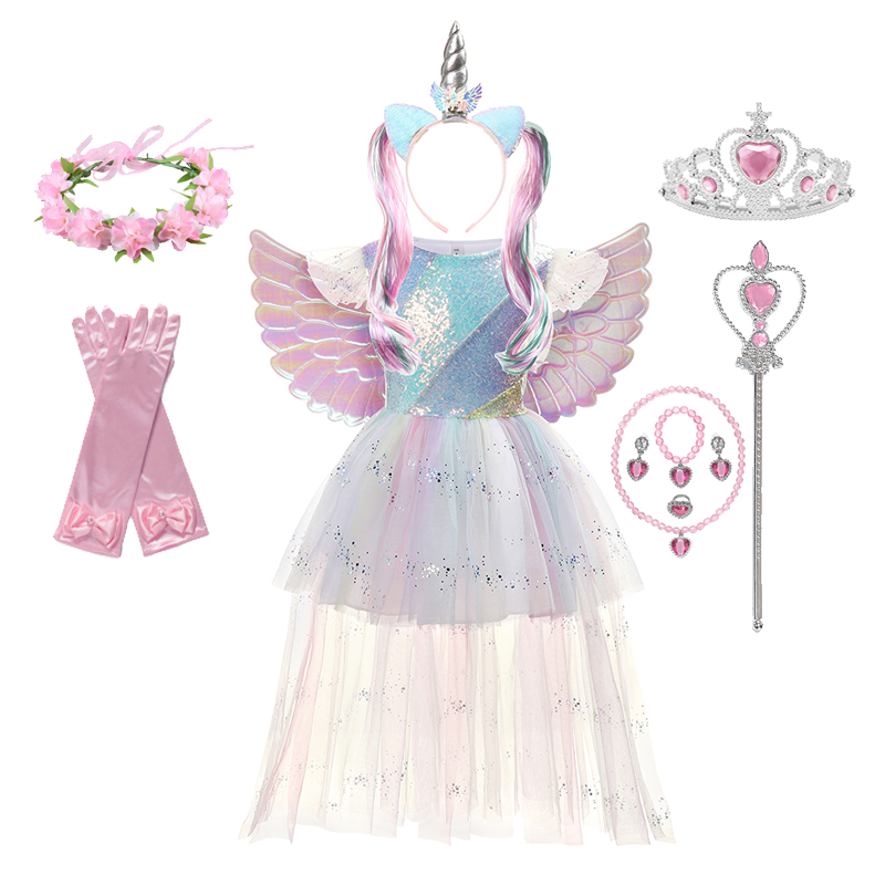 Nouvelle robe de licorne pour filles Broderie Robe de bal Bébé fille  Princesse Robes d'anniversaire pour costumes de fête Enfants Vêtements Z