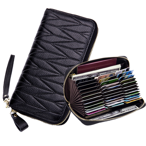 Mode Véritable portefeuille en cuir pour Femmes Femelle Irf Titulaire Portefeuilles Voyage Zipper Femmes de Bourse Lady 36 Titulaire de la Carte ► Photo 1/6