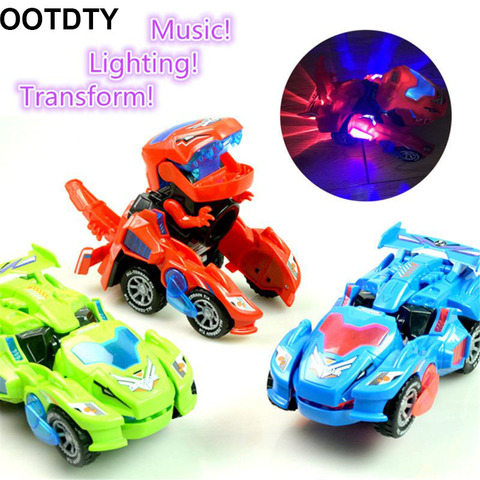 Transformer dinosaure LED voiture dinosaure Transformer voiture jouet automatique Dino dinosaure transformateur jouet voiture pour enfants de 3 ans et + ► Photo 1/6