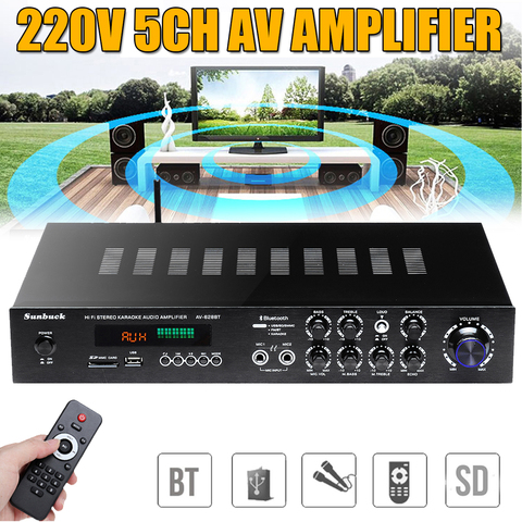 Version sans fil amplificateur Audio sans perte USB / SD 1120W 5CH bluetooth amplificador 4ohm amplificateur de puissance stéréo Surround Home Ka ► Photo 1/6