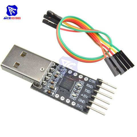 Diymore – Module de connecteur de convertisseur série USB 2.0 à UART TTL 6 broches avec câble Dupont à 5 broches pour Arduino CP2102 ► Photo 1/6