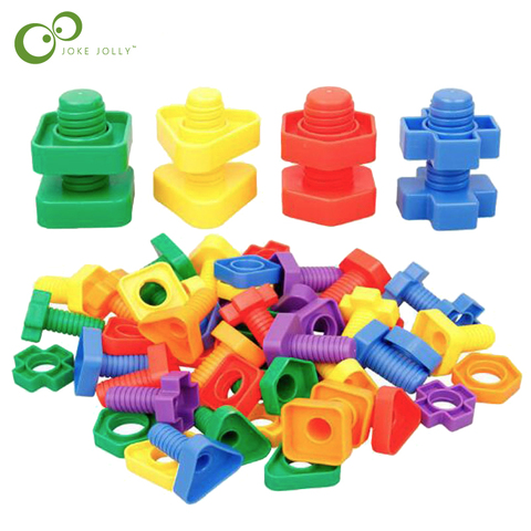 GYH – lot de 4 blocs de construction à vis en plastique, blocs d'insertion en forme d'écrou, jouets éducatifs pour enfants, modèles d'échelle, livraison gratuite ► Photo 1/6