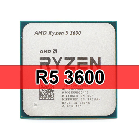 AMD Ryzen 5 3600 R5 3600 3.6GHz Six cœurs douze fils processeur d'unité centrale 7NM 65W L3 = 32M 100-000000031 Socket AM4 pas de ventilateur ► Photo 1/2