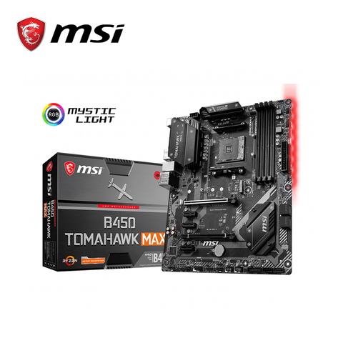 Carte mère MSI b450 tomahawk max amd ryzen 3rd cpu am4 gaming M.2 USB 3.1 4xDDR4 Crossfire ATX b450 nouvelle carte mère 2011 ► Photo 1/1