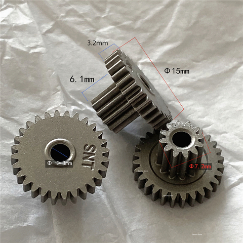 Double engrenage métallique de 0.5M 12T-28T, trou de 3mm, 2 pièces, arbre de 3mm, accessoires de réduction à vitesse Variable ► Photo 1/2