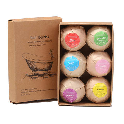 6 pièces/ensemble bain sel boule, savon bulle douche bombes balle corps nettoyant exfoliant bain sel meilleur cadeau d'anniversaire pour les femmes, mère ► Photo 1/6