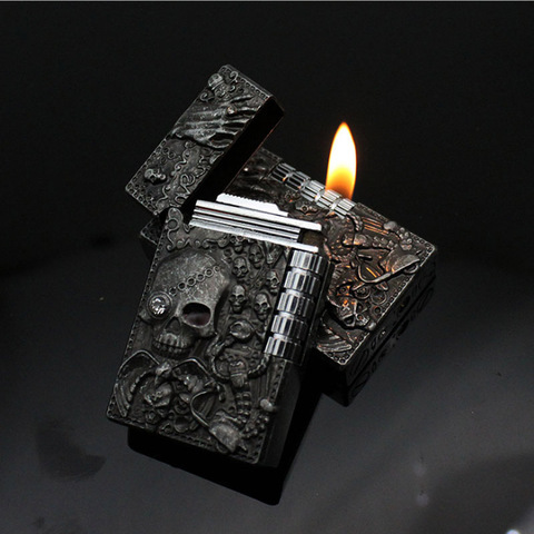 Mode Zombie soulagement briquet Sharp PING son meule allume-cigare hommes métal gaz Butane flamme briquet fumeur cadeau ► Photo 1/5