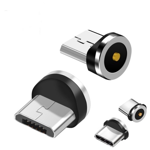 5 pièces embouts magnétiques 360 degrés de Rotation en alliage d'aluminium facile à utiliser adaptateur de câble de charge pièces de rechange durables Micro USB ► Photo 1/6