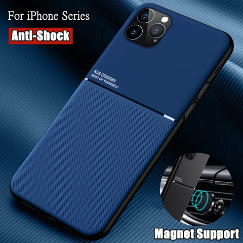 Coque pour iPhone 11 12 Pro Max XR XS X 8 7 6S 6 plus 5 S 5 SE 2022 Mini Coque étui avec aimant housse pour Apple iPhone 11 Pro Max ► Photo 1/6