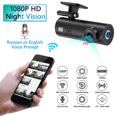LF9 Pro WiFi tableau de bord caméra 1080P Full HD voiture DVR Vision nocturne g-sensor Dash Cam enregistreur de conduite ► Photo 1/6
