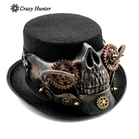 Chapeau Punk pour hommes, squelette Steampunk gothique, crâne, équipement de fête ► Photo 1/4