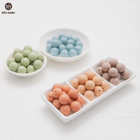 Let's Make – ensemble de perles en Silicone de qualité alimentaire, 12MM/15MM/20MM, système de couleurs Ins, jouets de bricolage pour bébé, cadeaux pour enfants, sans FPA ► Photo 1/6