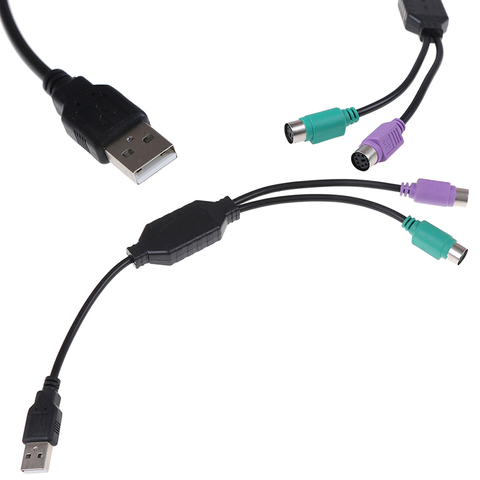 1PC USB mâle à PS/2 PS2 femelle convertisseur câble cordon convertisseur adaptateur clavier livraison directe ► Photo 1/6