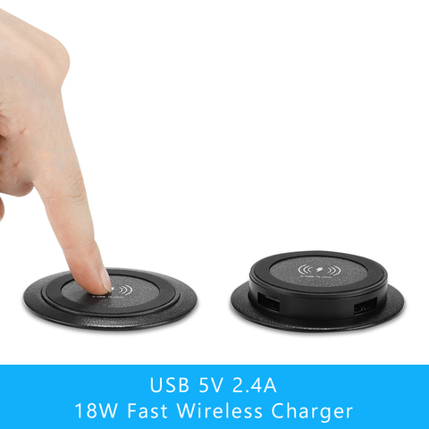 18W QI chargeur sans fil meubles bureau intégré chargeur sans fil rapide pour Iphone 11 X Samsung S10 Table bureau chargeur de téléphone ► Photo 1/6