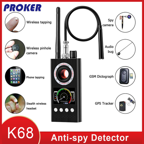 Anti espion sans fil RF détecteur de Signal Bug GSM GPS Tracker caméra cachée dispositif d'écoute militaire professionnel Version K68 ► Photo 1/6