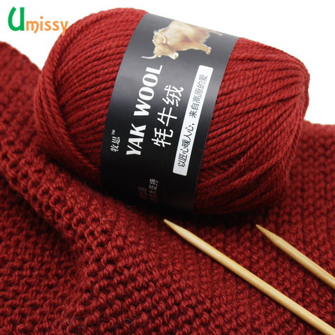 Chandail à tricoter, écharpe en laine Yak, fils mélangés, 100g, pour le tricot, 1 pièce ► Photo 1/6