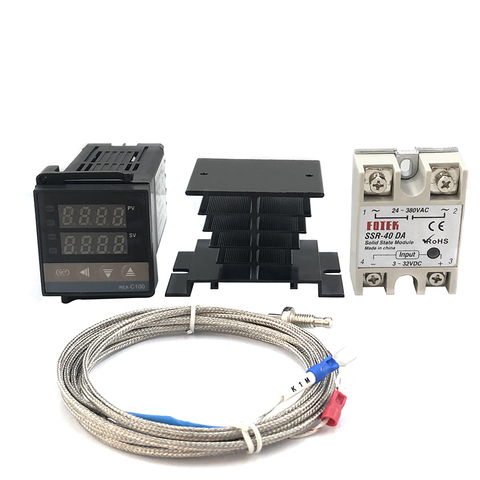 REX-C100 régulateur de température PID numérique Thermostat sortie SSR + relais SSR Max.40A + sonde Thermocouple K haute qualité RKC ► Photo 1/6